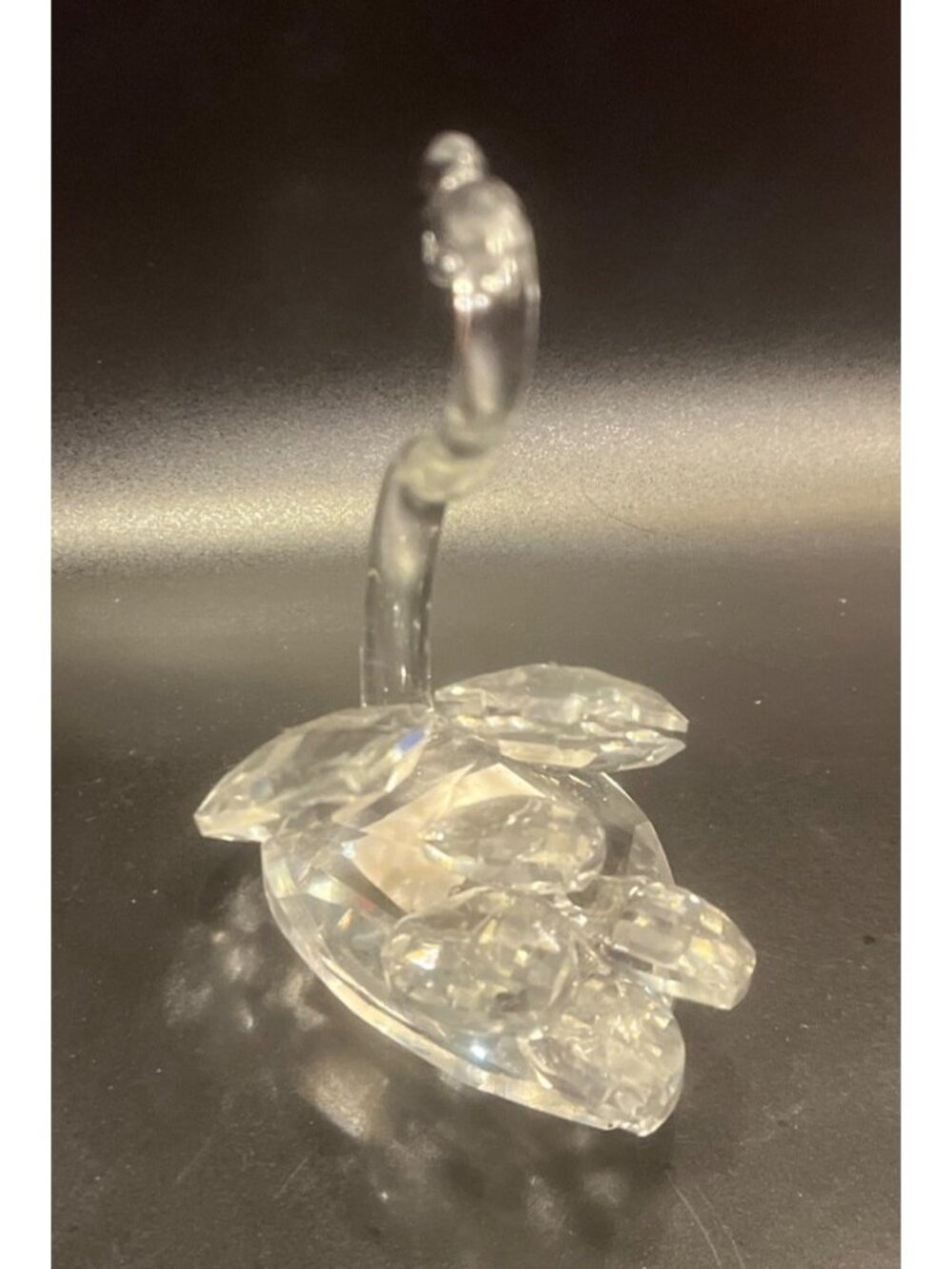 Vtg 4" Crystal Swan Figurine Elegant Glass Decor With Faceted Wings - Picture 3 of 4